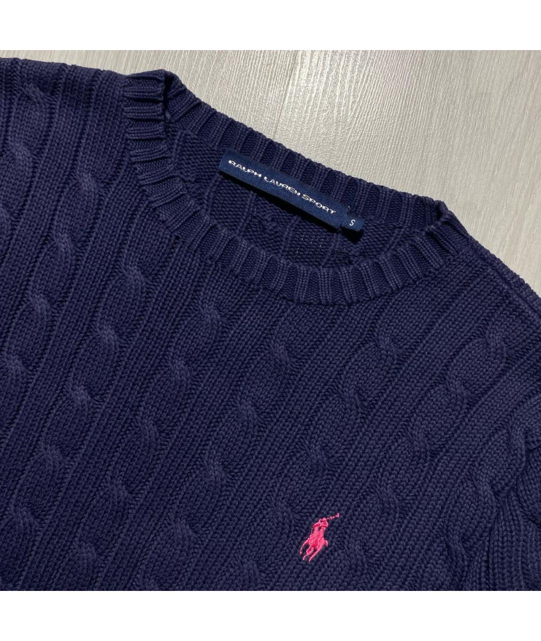 RALPH LAUREN Темно-синий хлопковый джемпер / свитер, фото 4