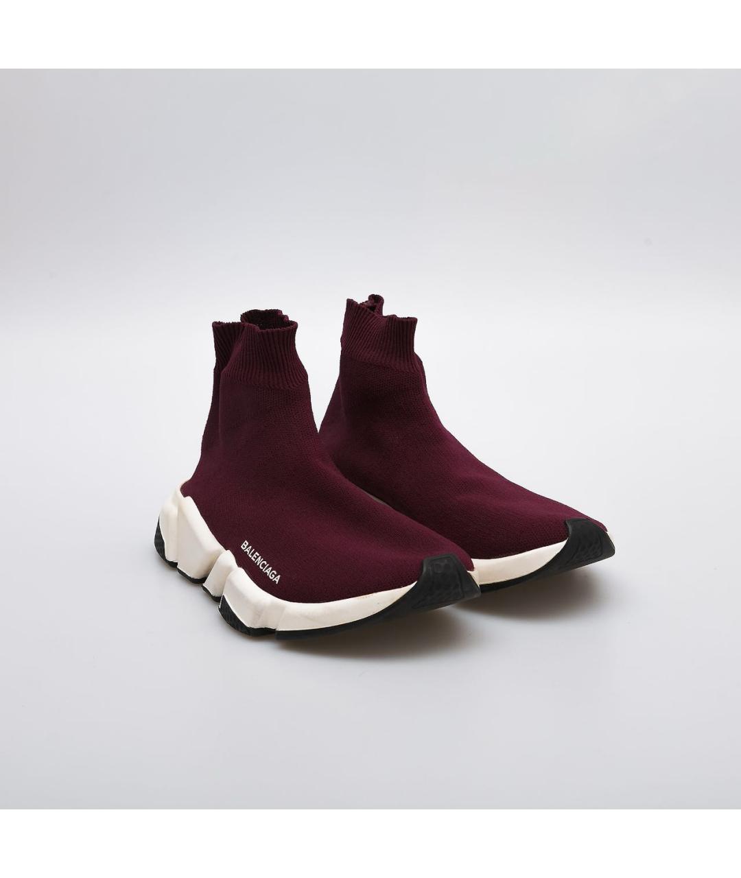 BALENCIAGA Бордовые текстильные кроссовки, фото 2