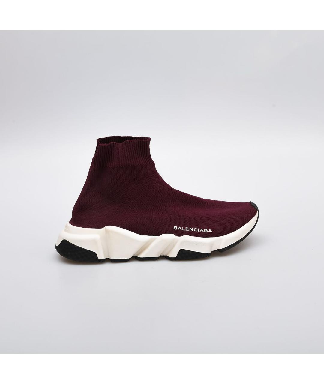 BALENCIAGA Бордовые текстильные кроссовки, фото 5