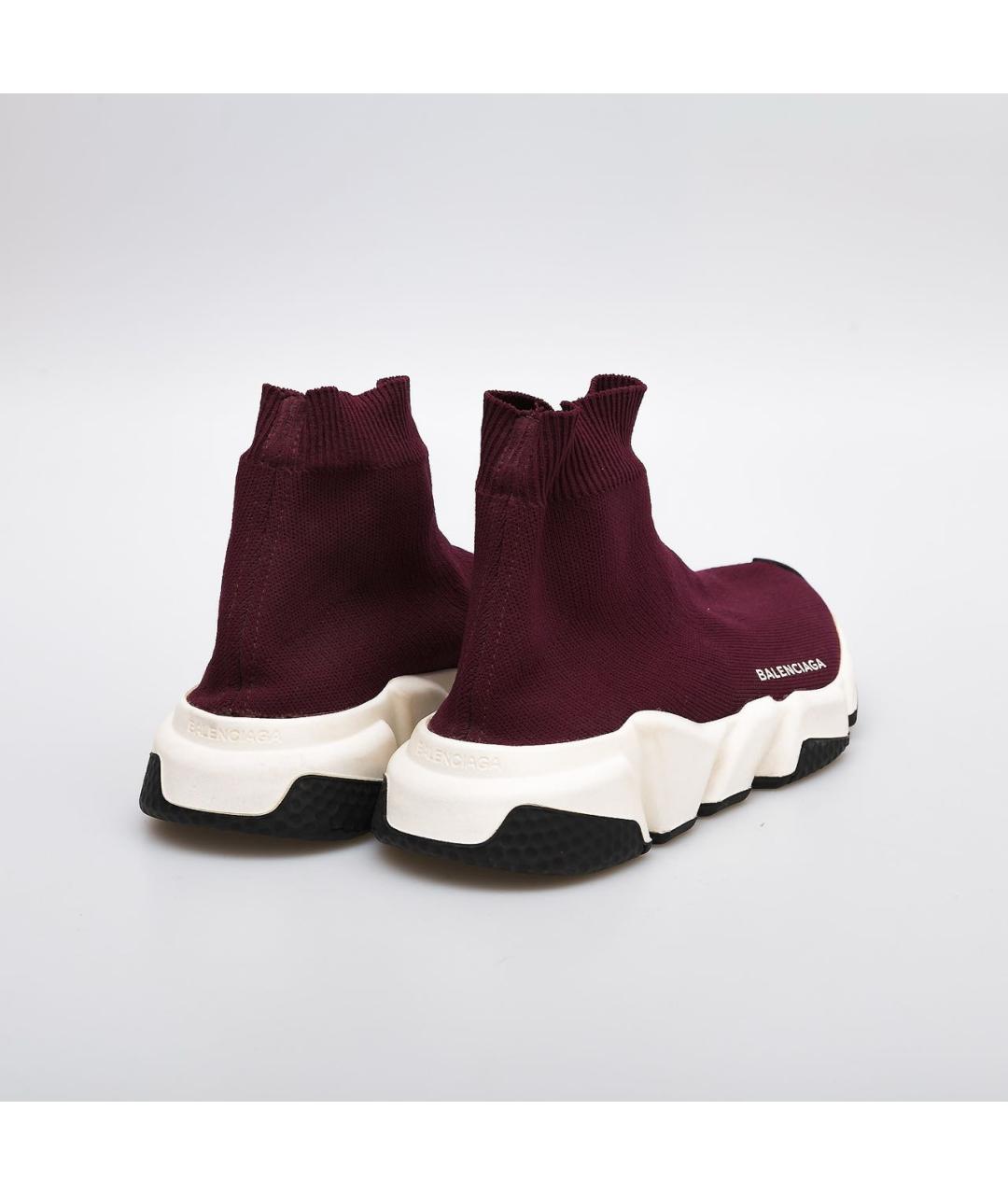 BALENCIAGA Бордовые текстильные кроссовки, фото 4