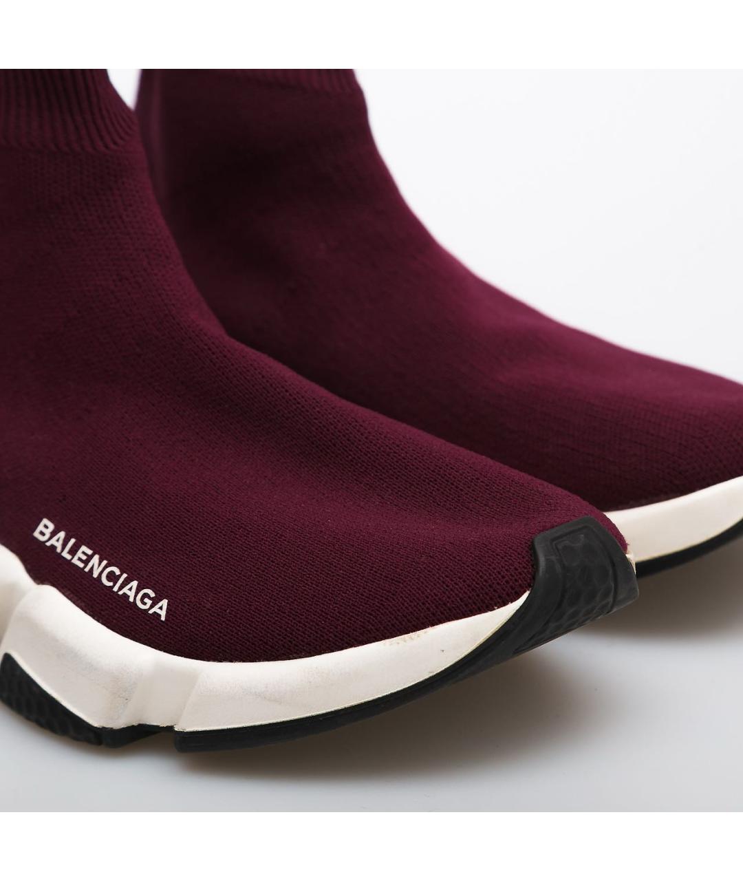 BALENCIAGA Бордовые текстильные кроссовки, фото 3