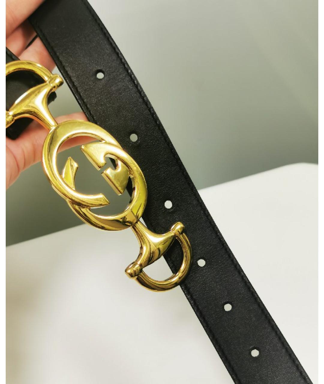 GUCCI Черный кожаный ремень, фото 7