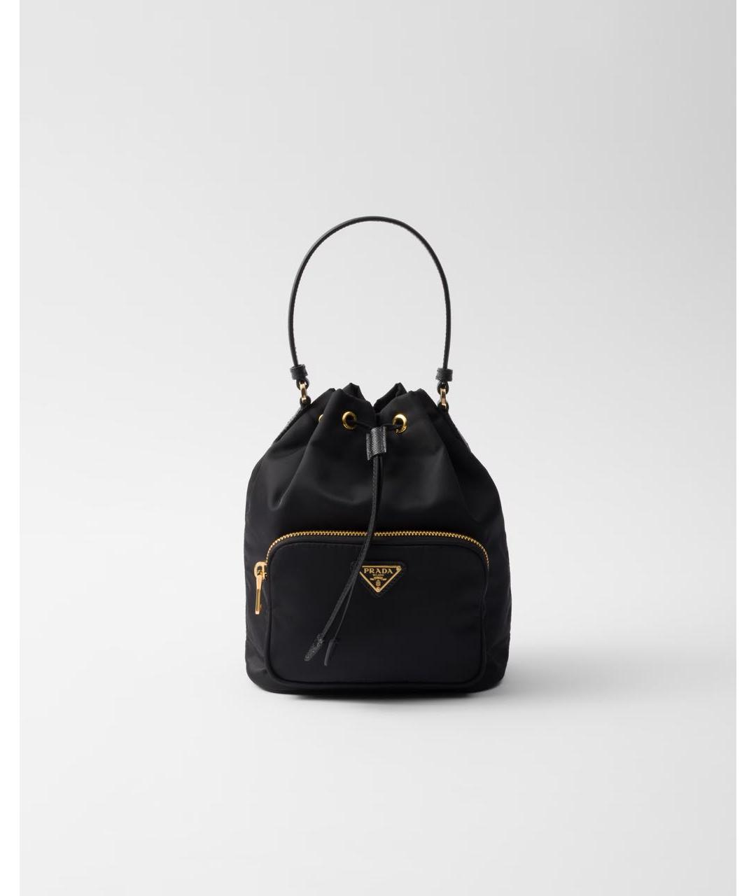 PRADA Черная синтетическая сумка с короткими ручками, фото 8