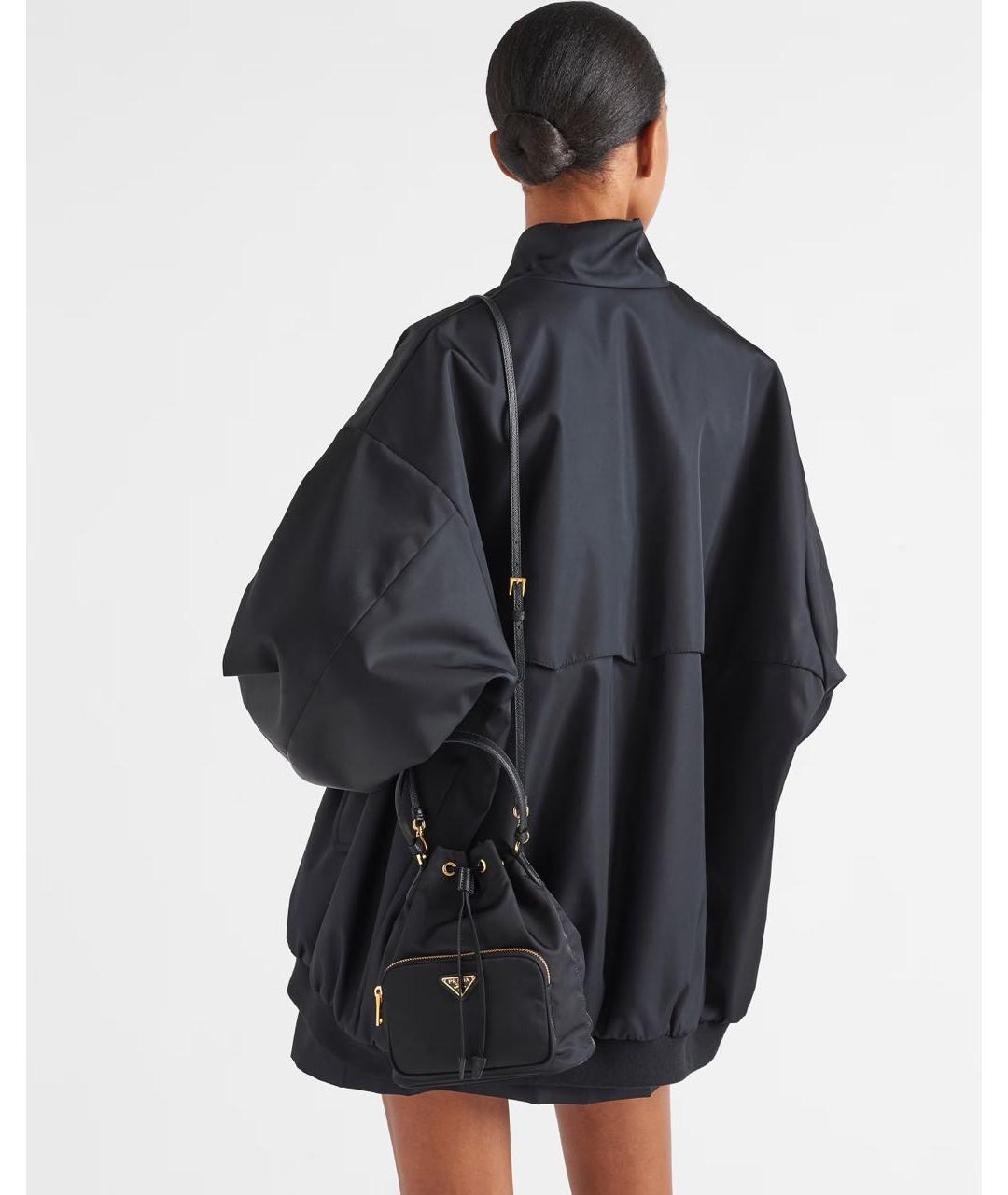 PRADA Черная синтетическая сумка с короткими ручками, фото 7