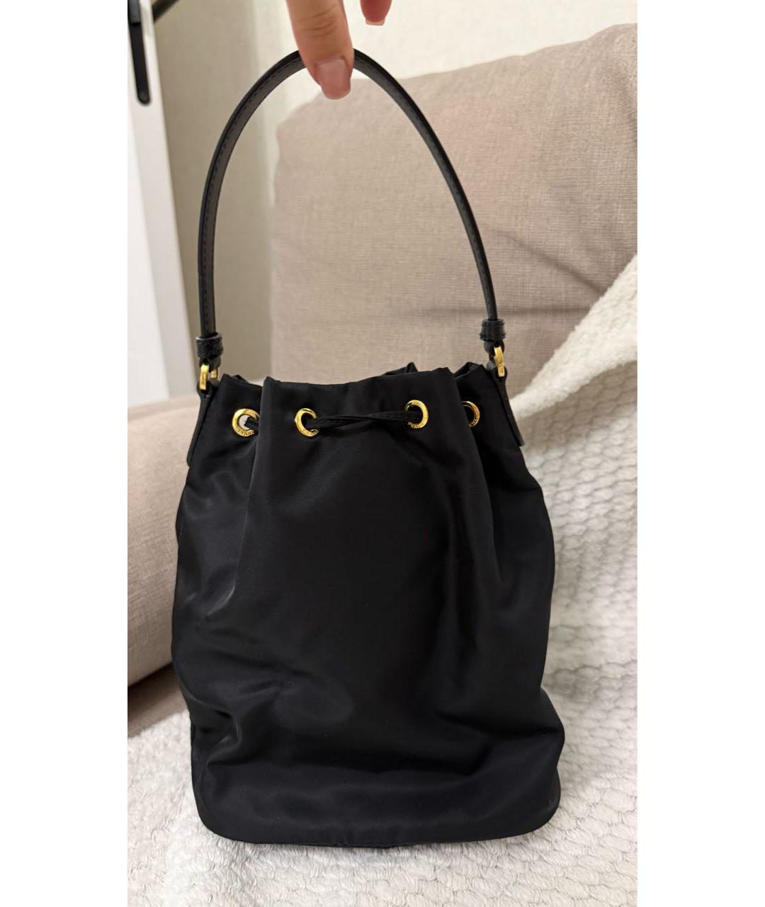 PRADA Черная синтетическая сумка с короткими ручками, фото 3