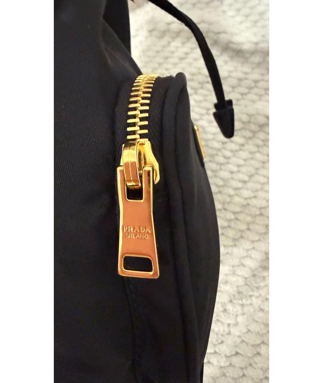 PRADA Черная синтетическая сумка с короткими ручками, фото 5