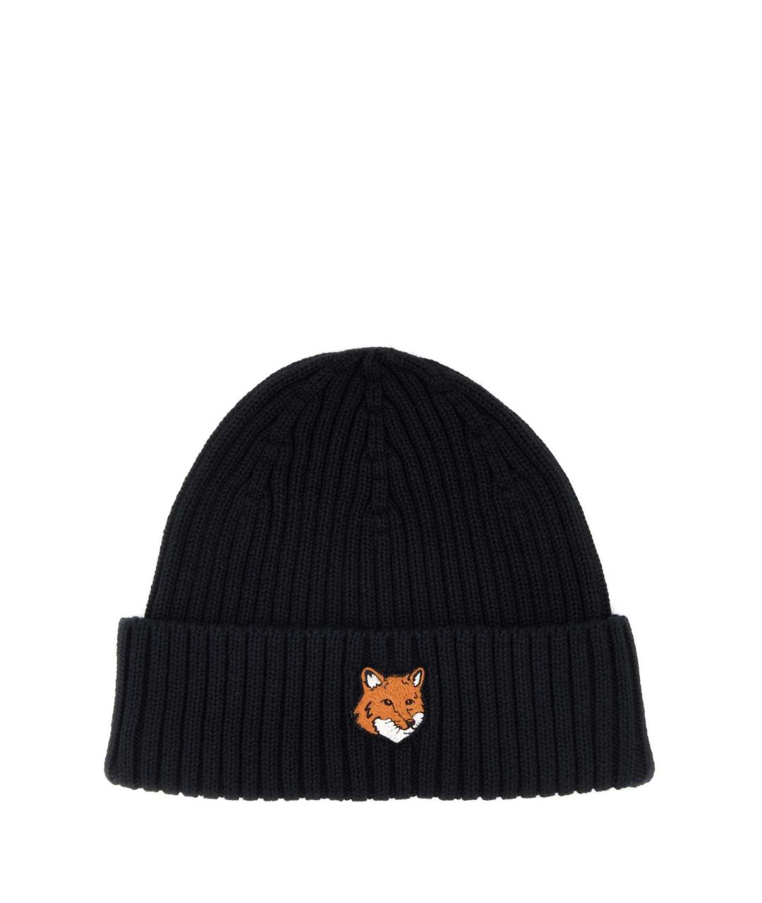 MAISON KITSUNE Черная хлопковая шапка, фото 1