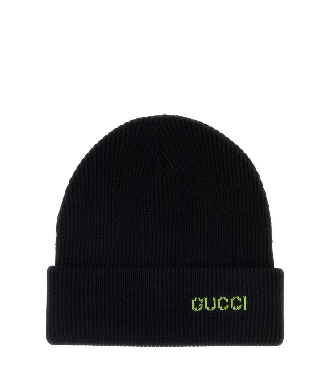 GUCCI Черная шерстяная шапка, фото 1