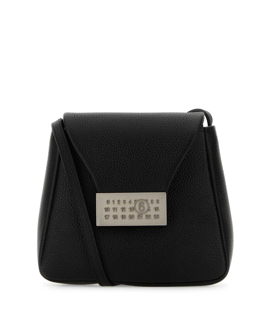 MM6 MAISON MARGIELA Черная кожаная сумка через плечо, фото 1