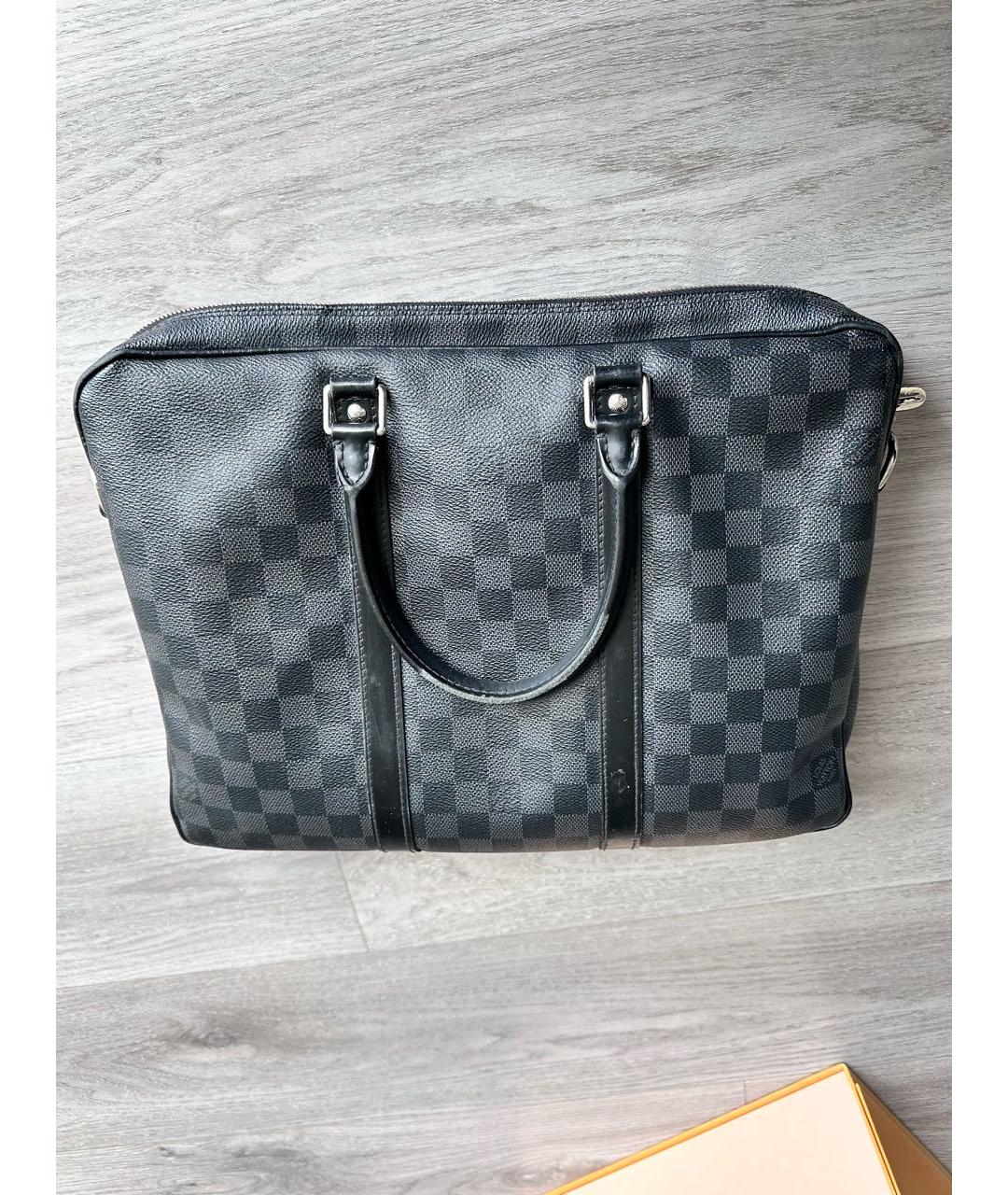 LOUIS VUITTON Антрацитовый портфель, фото 2