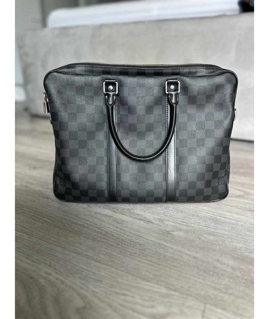 LOUIS VUITTON Антрацитовый портфель, фото 7