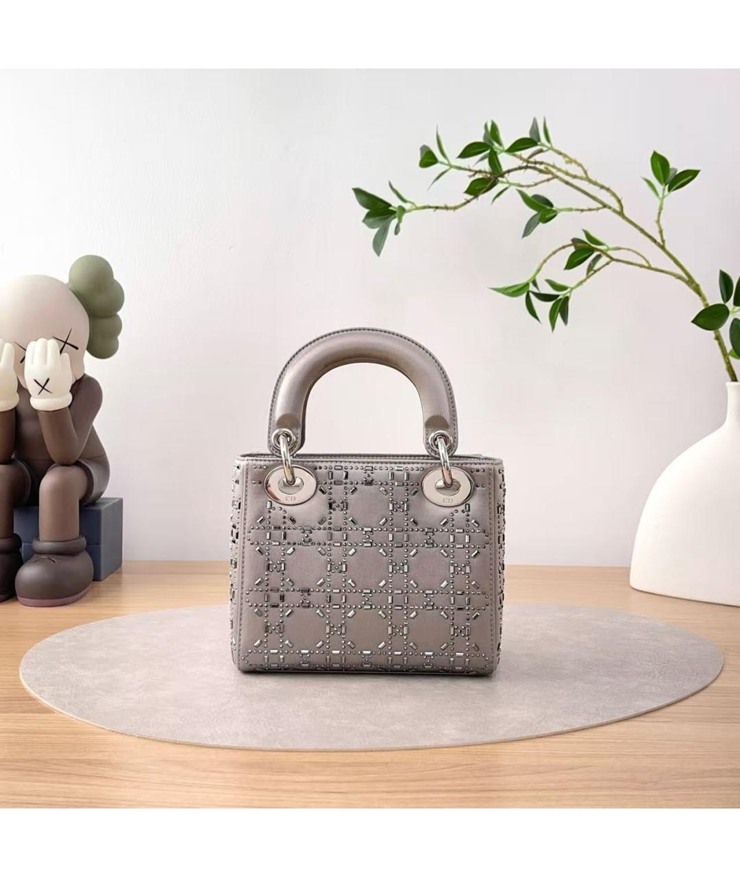 CHRISTIAN DIOR Серая сумка с короткими ручками, фото 3
