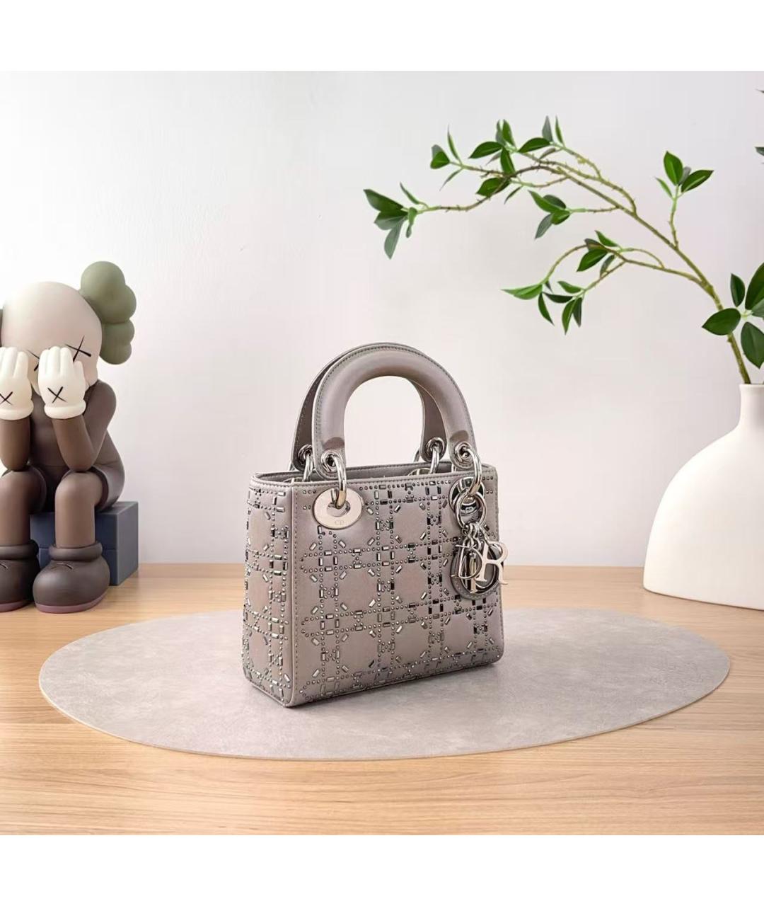 CHRISTIAN DIOR Серая сумка с короткими ручками, фото 4
