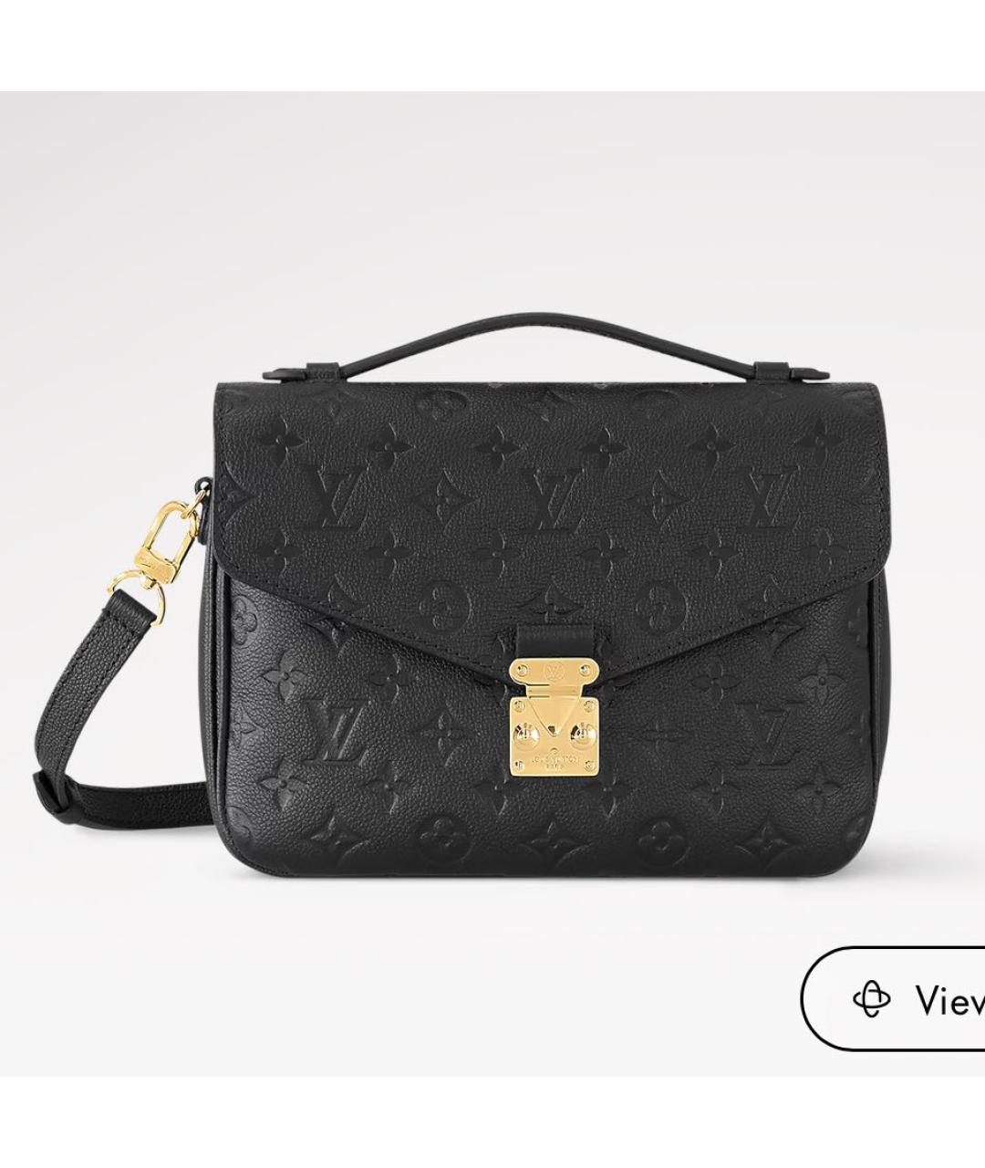 LOUIS VUITTON Черная кожаная сумка с короткими ручками, фото 8
