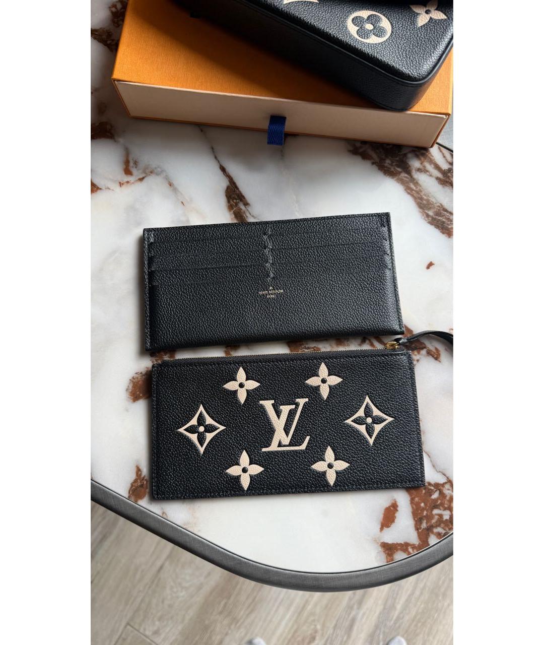LOUIS VUITTON Черная кожаная сумка через плечо, фото 6