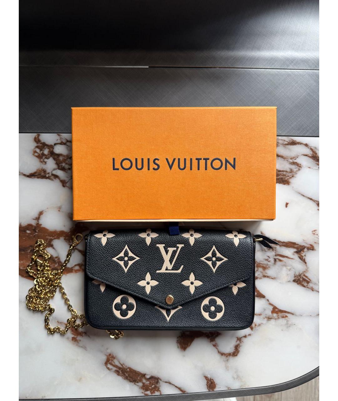 LOUIS VUITTON Черная кожаная сумка через плечо, фото 2