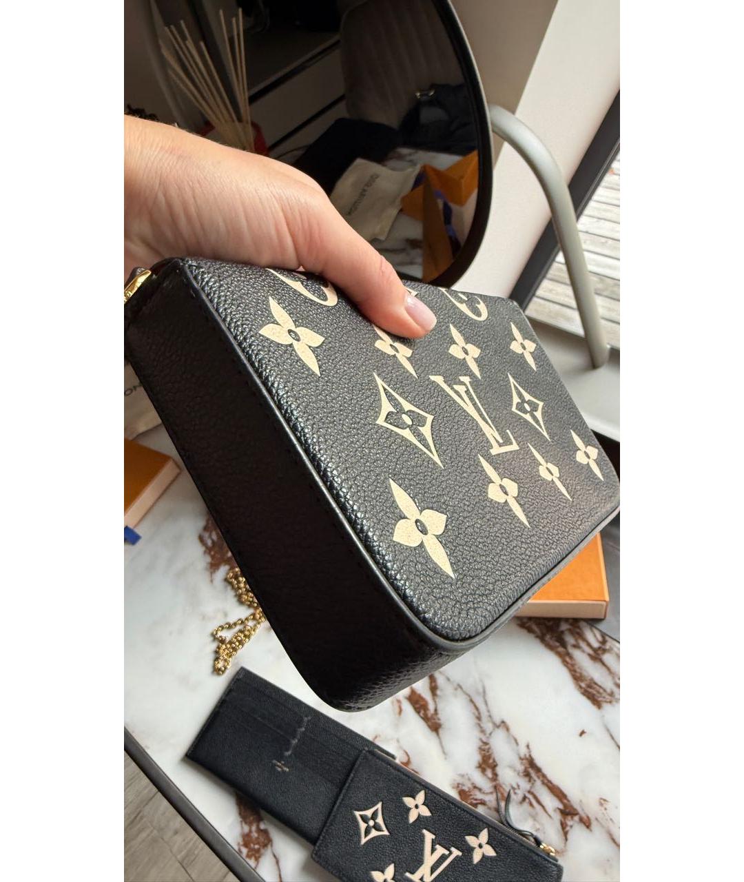 LOUIS VUITTON Черная кожаная сумка через плечо, фото 8