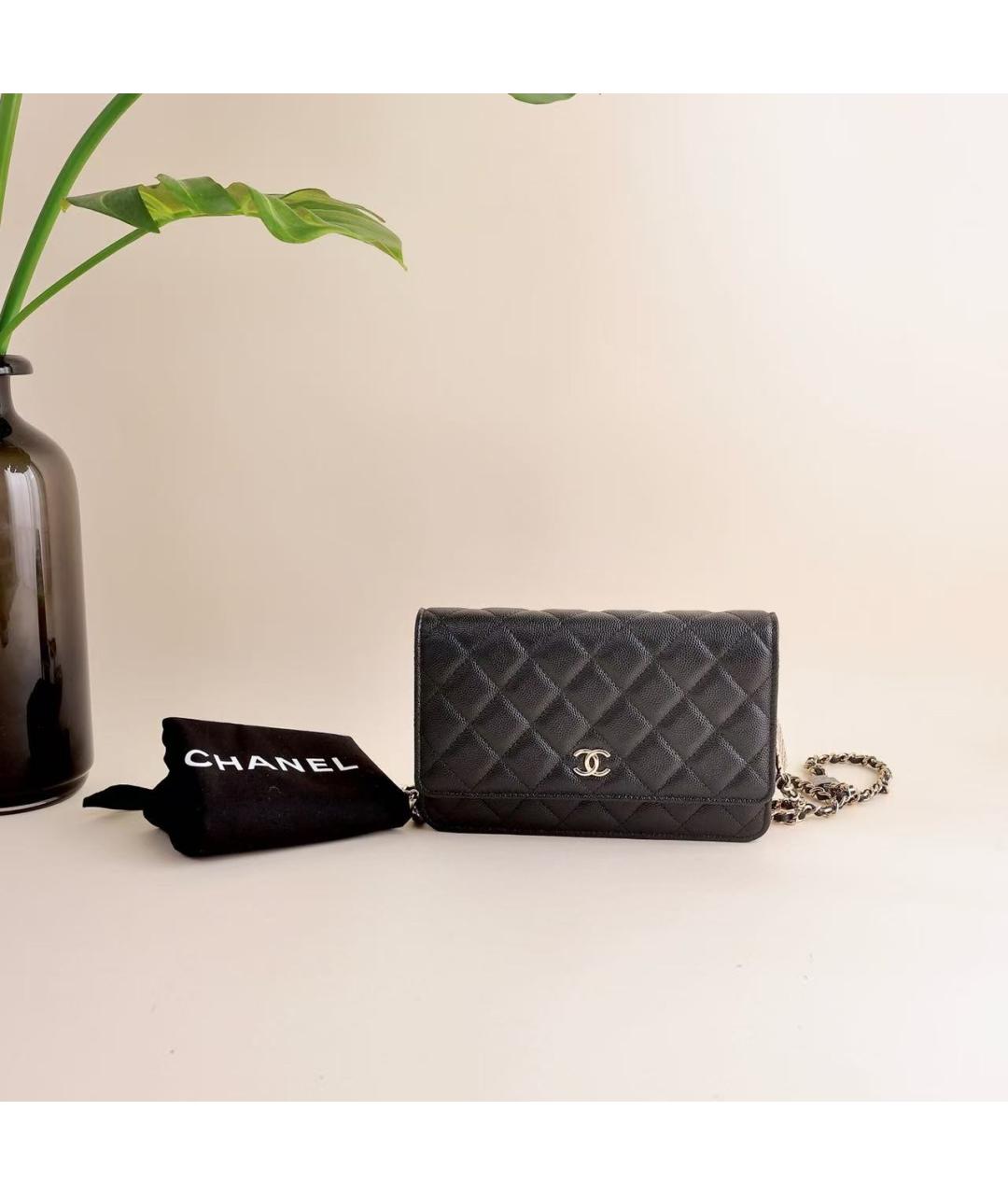 CHANEL Черная кожаная сумка через плечо, фото 4