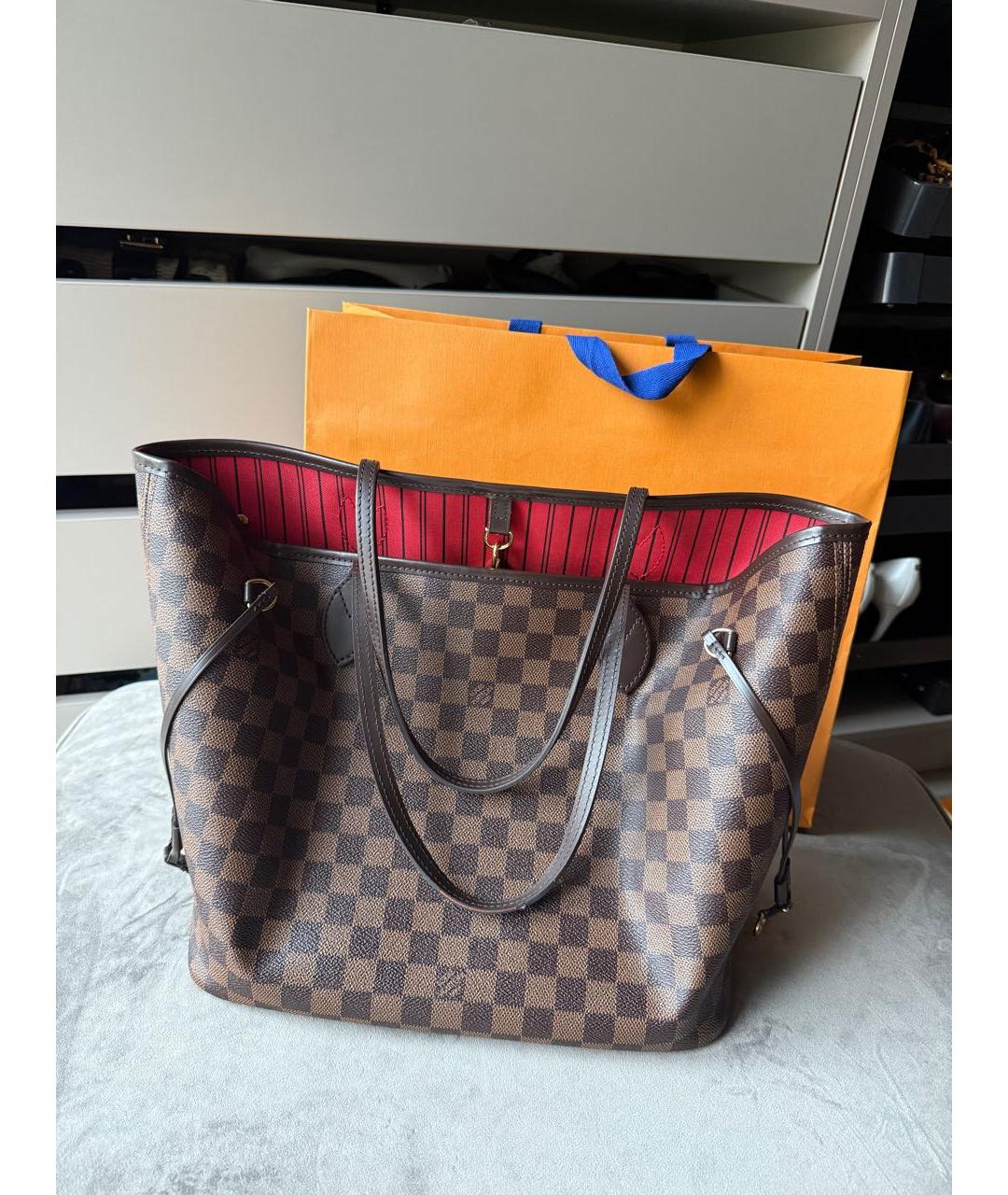 LOUIS VUITTON Коричневая сумка тоут из искусственной кожи, фото 2