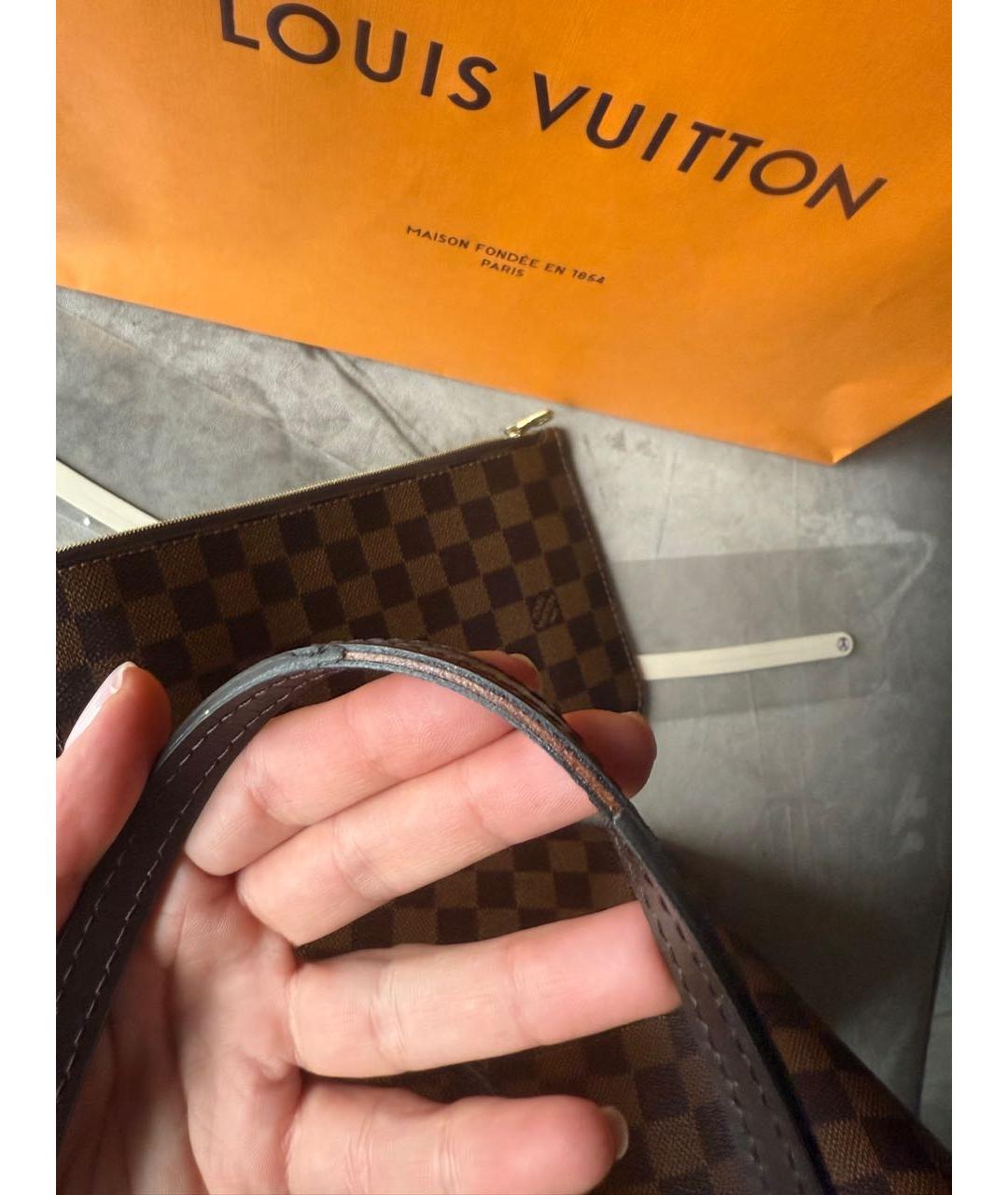 LOUIS VUITTON Коричневая сумка тоут из искусственной кожи, фото 6