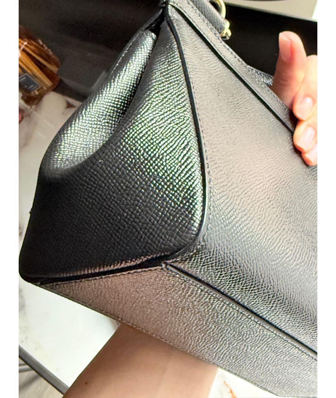DOLCE&GABBANA Черная кожаная сумка с короткими ручками, фото 7