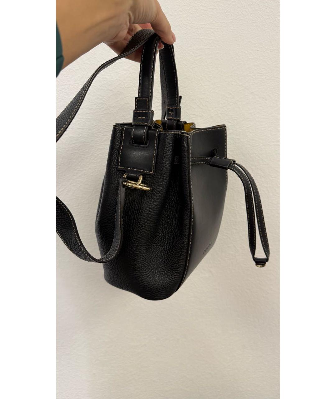 FURLA Черная кожаная сумка тоут, фото 4