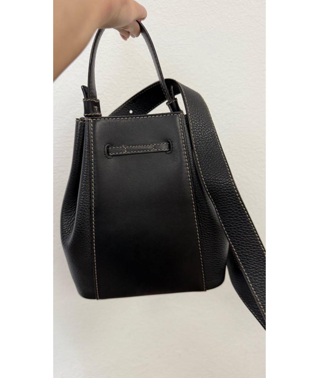 FURLA Черная кожаная сумка тоут, фото 2