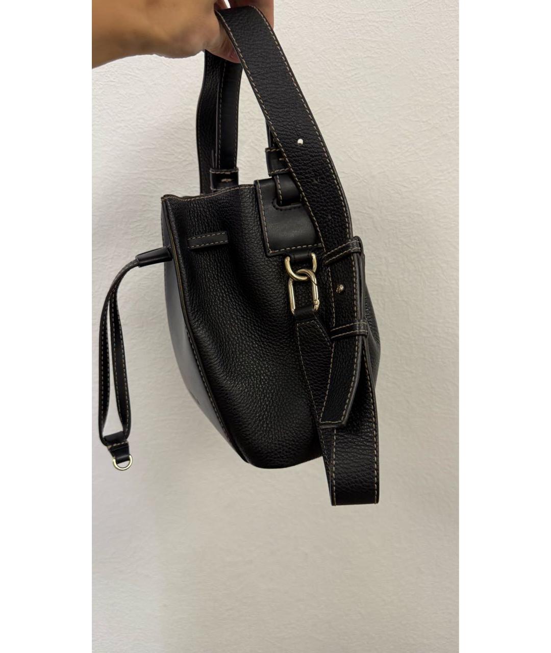 FURLA Черная кожаная сумка тоут, фото 3