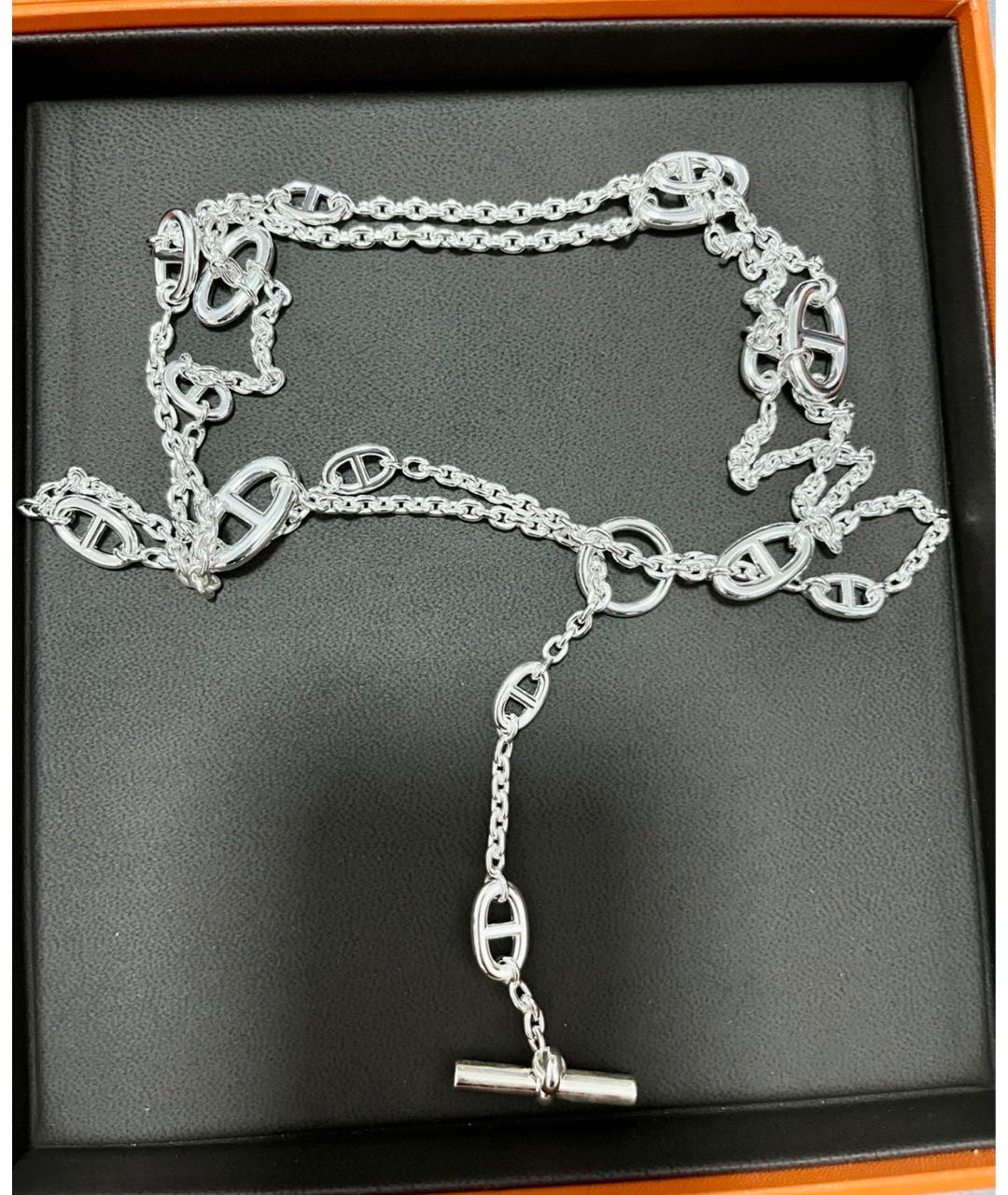 HERMES Серебряное серебряное колье, фото 5