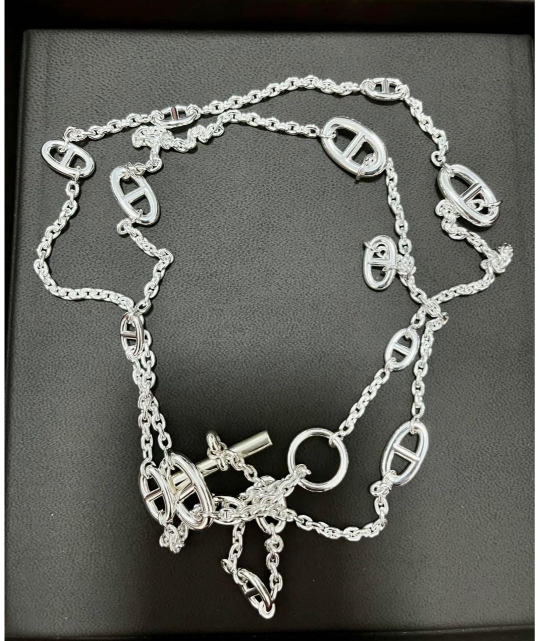HERMES Серебряное серебряное колье, фото 2
