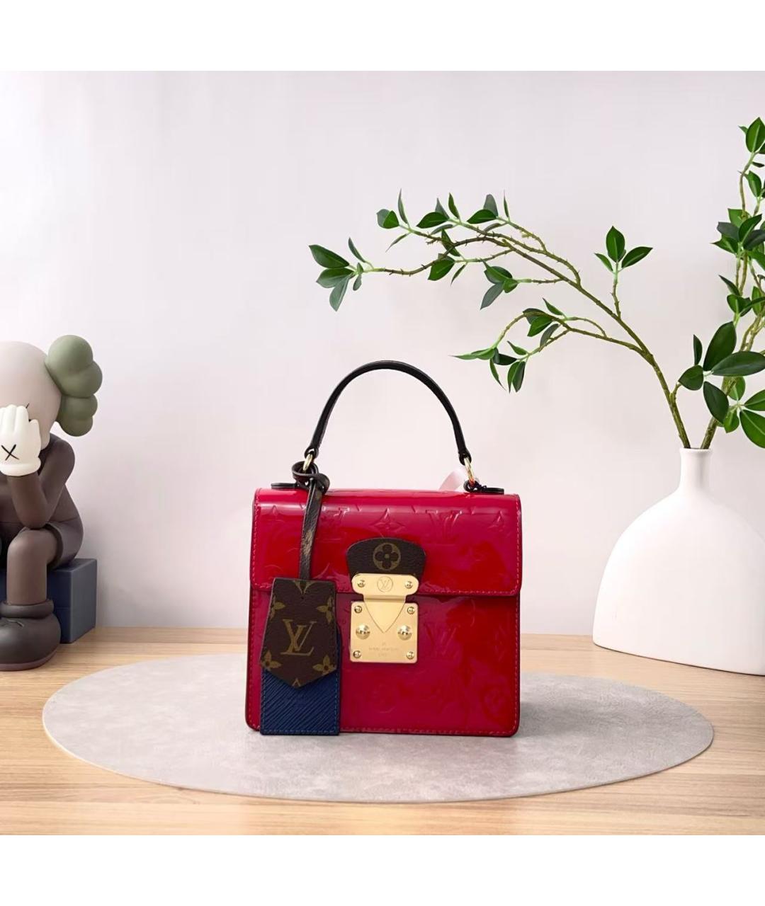 LOUIS VUITTON Красная кожаная сумка через плечо, фото 3