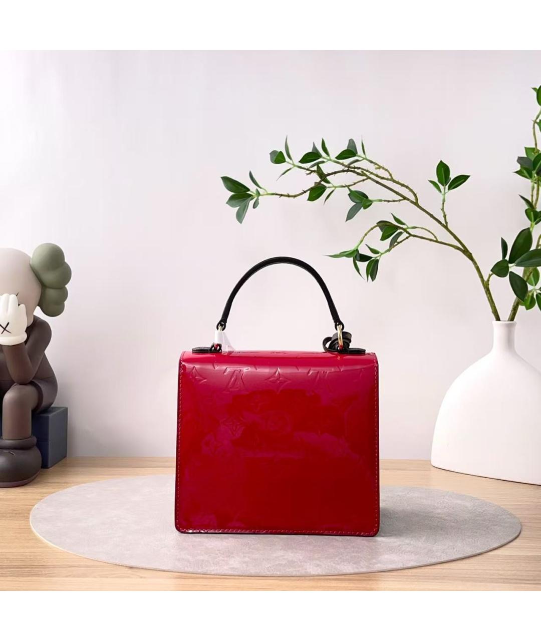 LOUIS VUITTON Красная кожаная сумка через плечо, фото 4