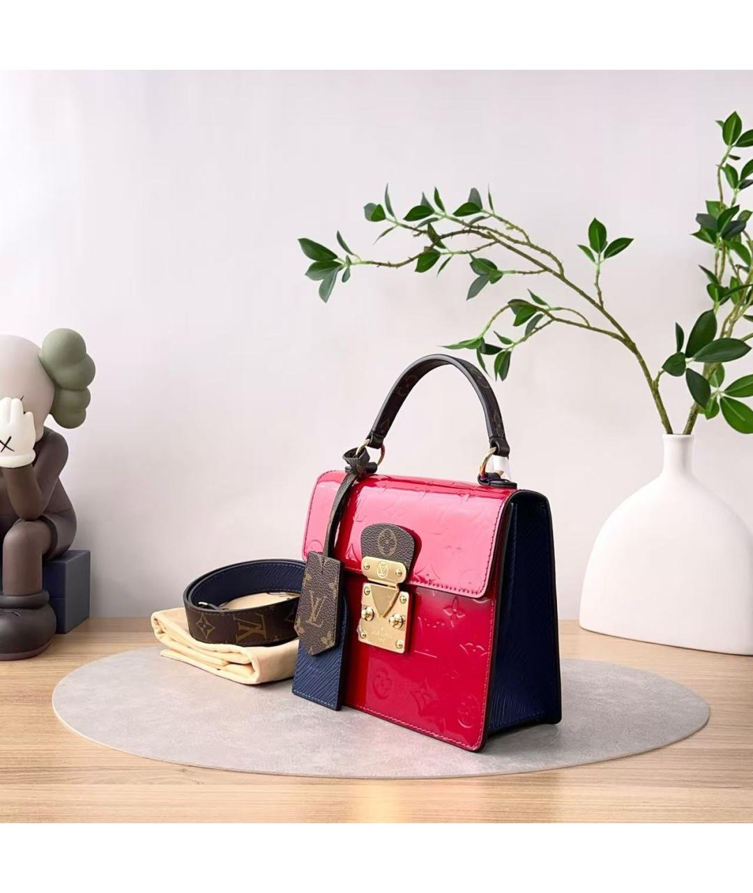 LOUIS VUITTON Красная кожаная сумка через плечо, фото 2