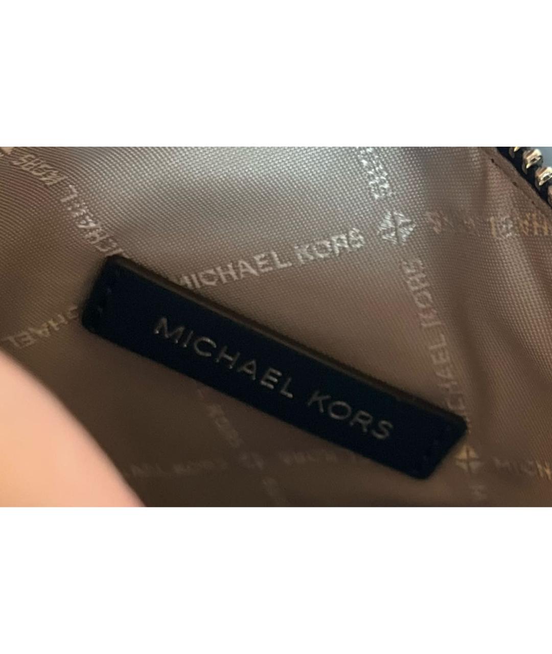 MICHAEL KORS Темно-синяя кожаная сумка с короткими ручками, фото 6