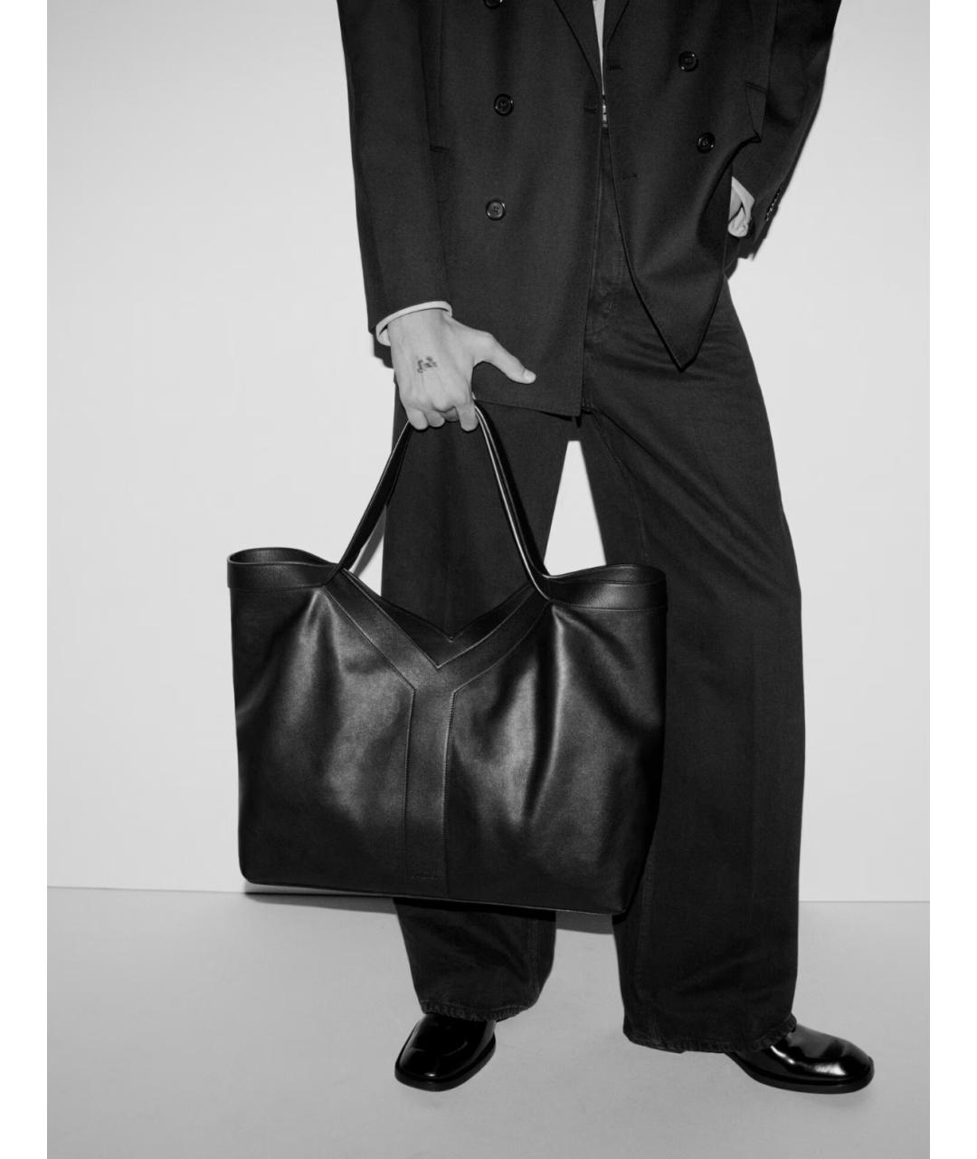 SAINT LAURENT Бежевая кожаная сумка тоут, фото 2