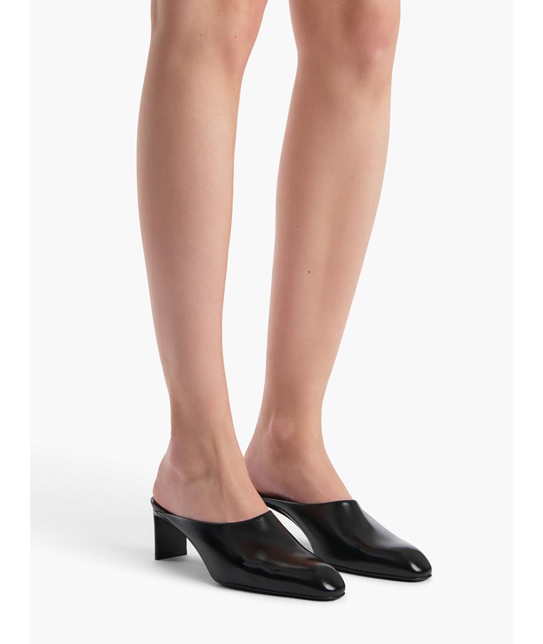 KHAITE Черные кожаные мюли, фото 3