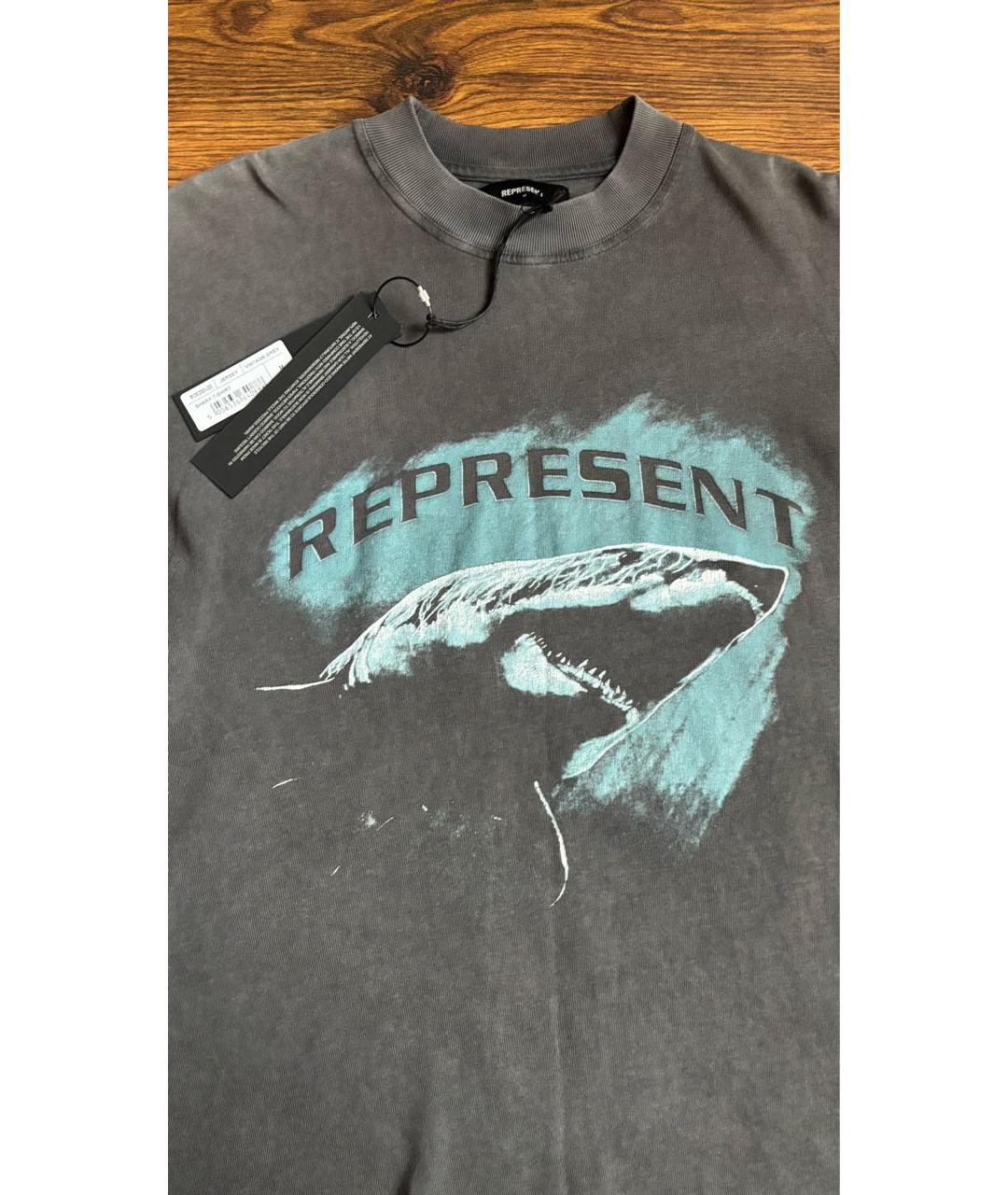 REPRESENT Серая хлопковая футболка, фото 3