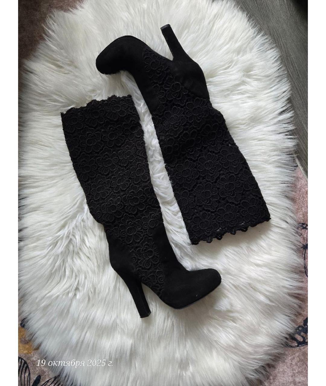 DOLCE&GABBANA Черные замшевые сапоги, фото 3