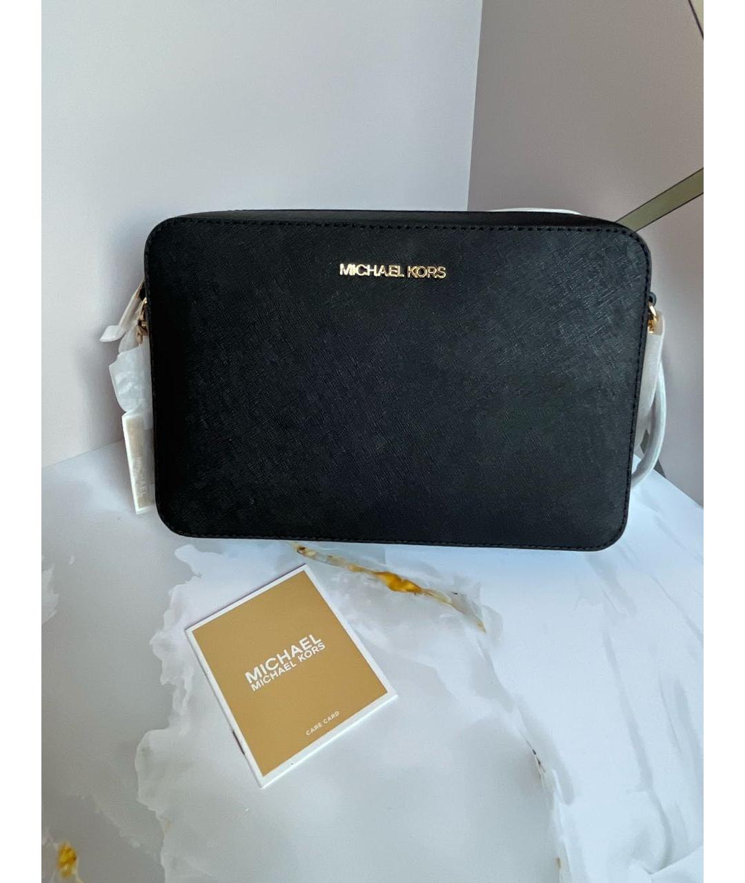 MICHAEL KORS Черная кожаная сумка через плечо, фото 5