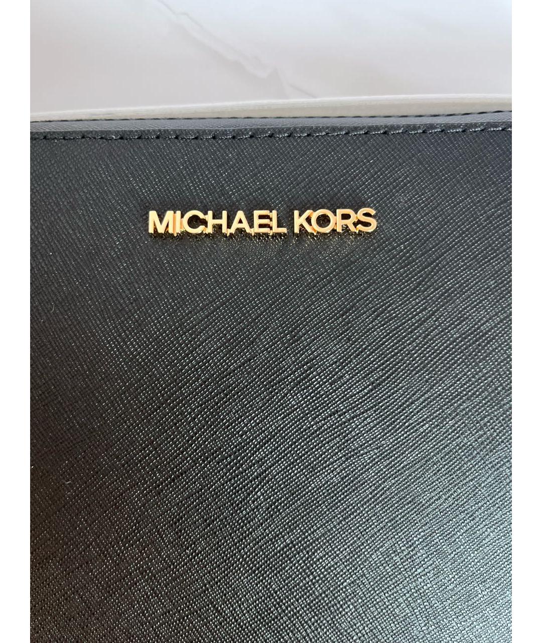 MICHAEL KORS Черная кожаная сумка через плечо, фото 4