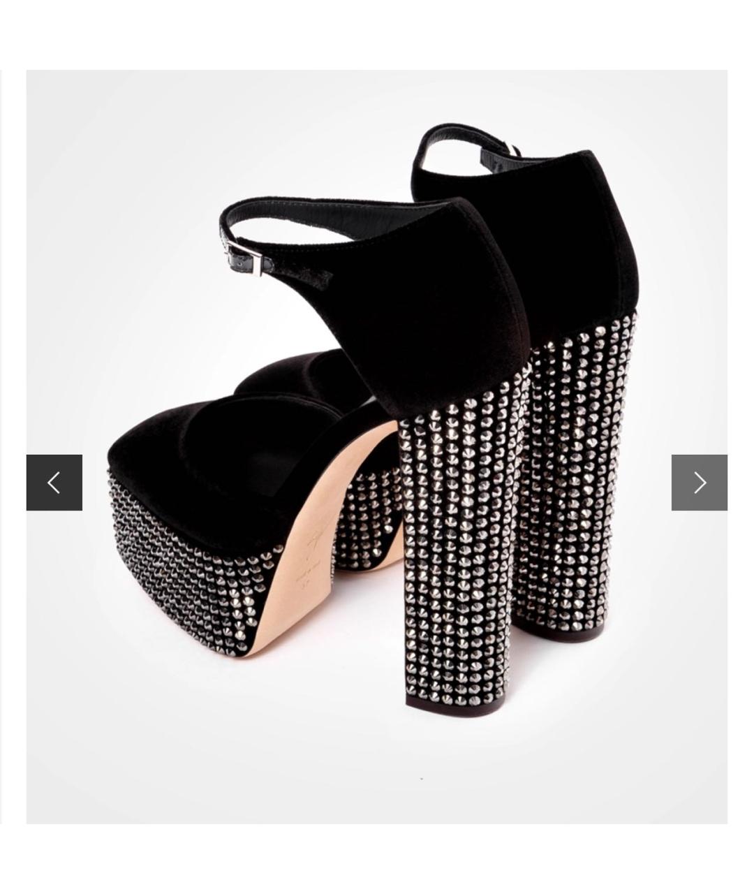 GIUSEPPE ZANOTTI DESIGN Черные бархатные туфли, фото 3
