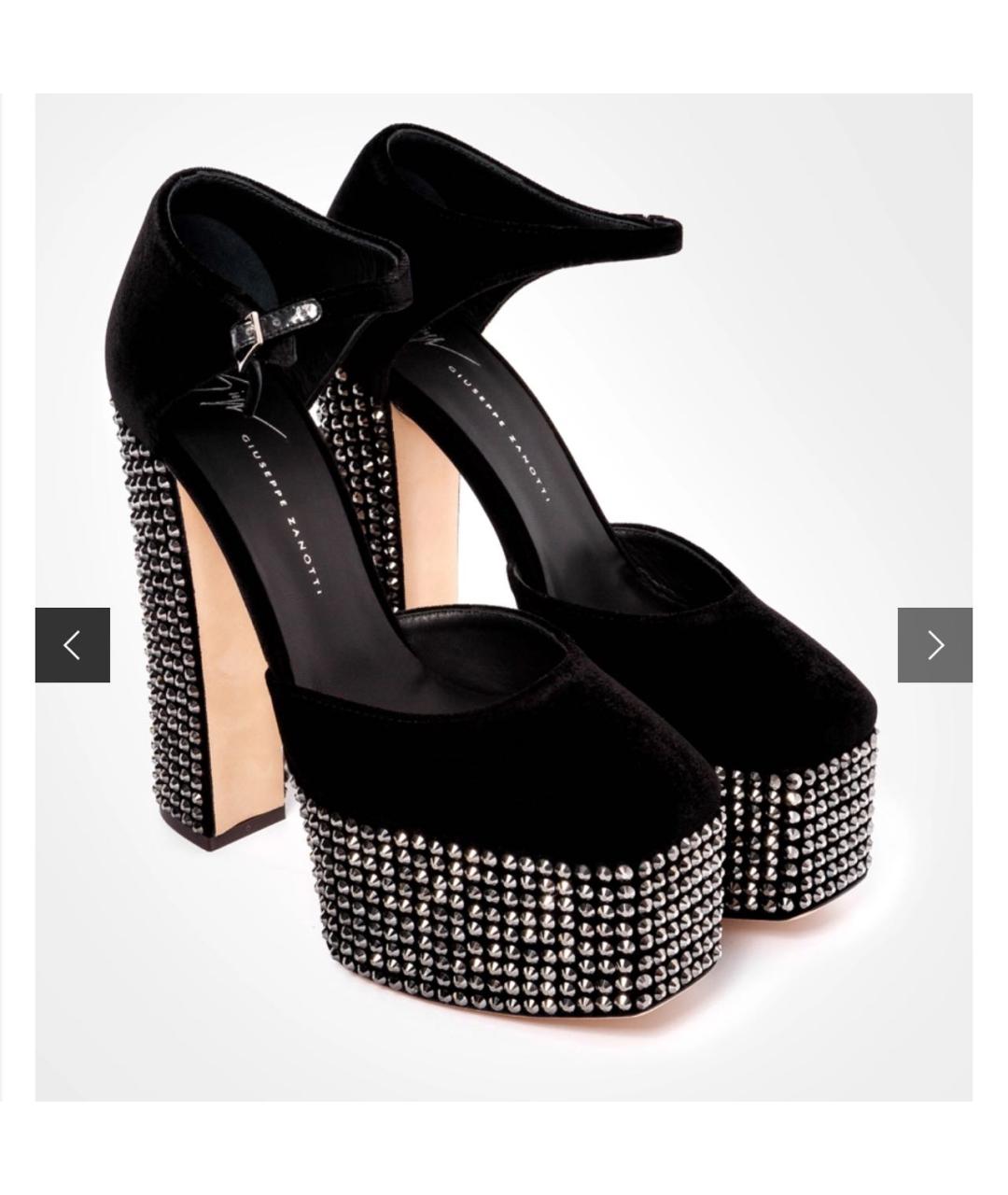 GIUSEPPE ZANOTTI DESIGN Черные бархатные туфли, фото 2