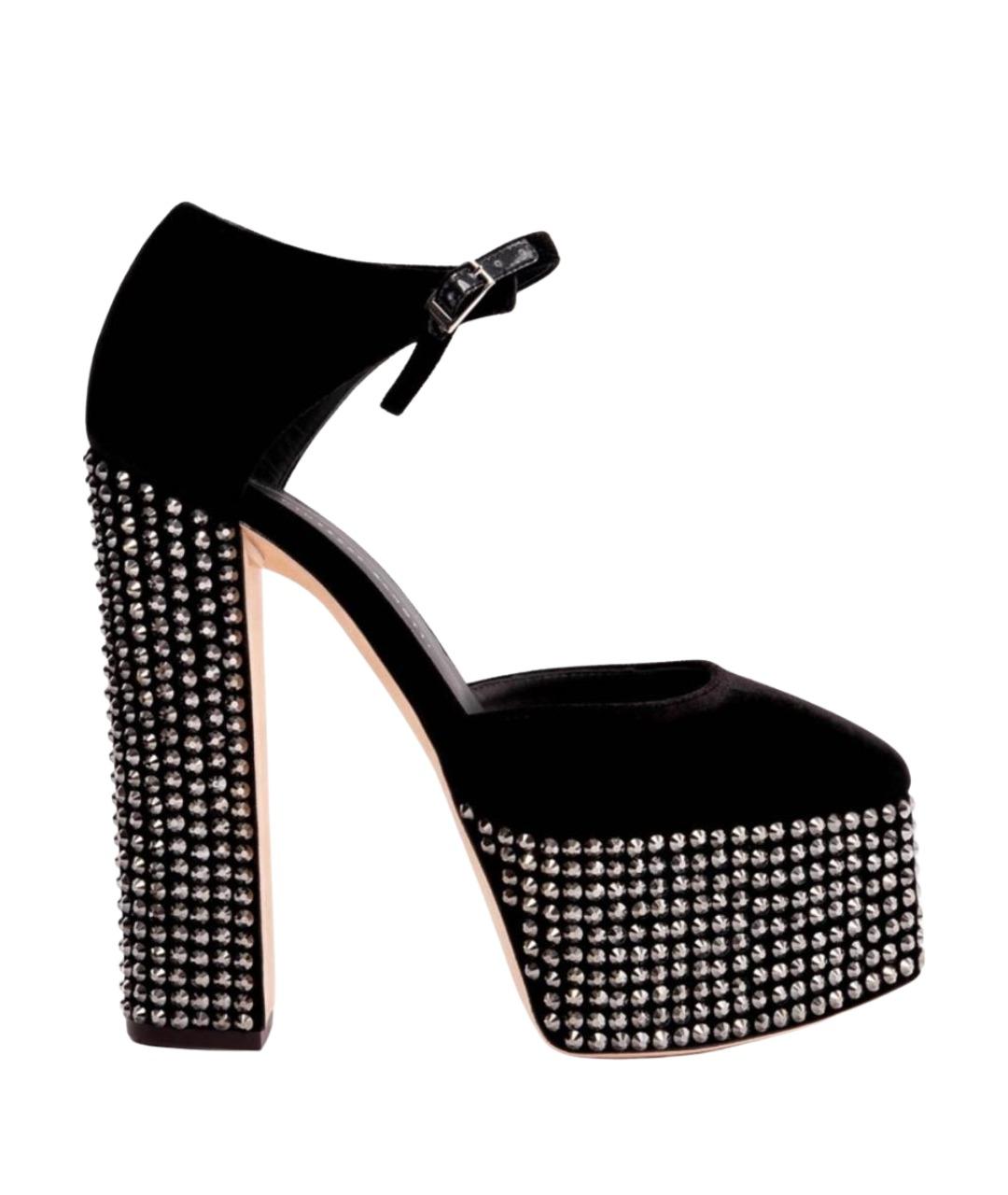 GIUSEPPE ZANOTTI DESIGN Черные бархатные туфли, фото 1