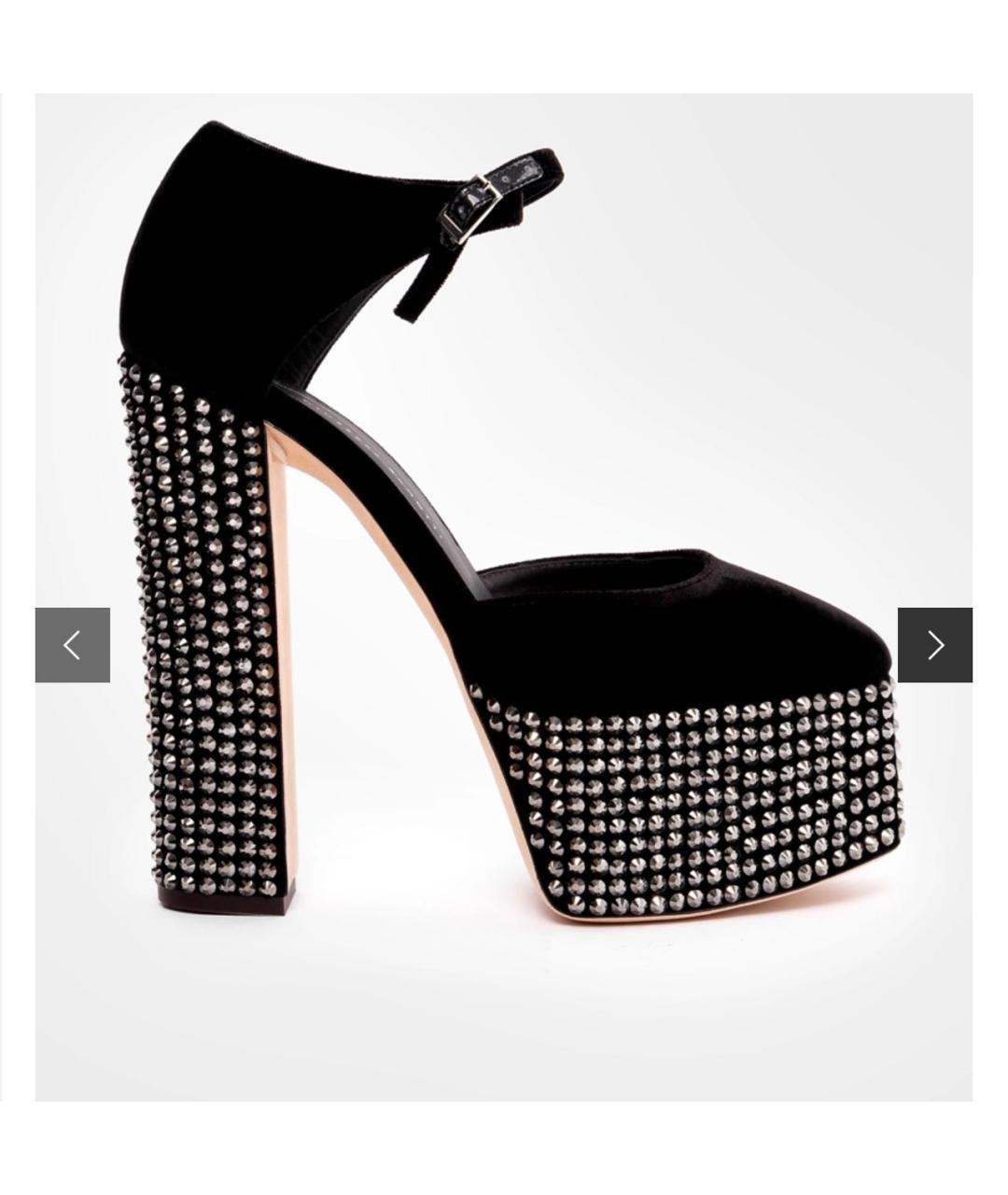 GIUSEPPE ZANOTTI DESIGN Черные бархатные туфли, фото 6