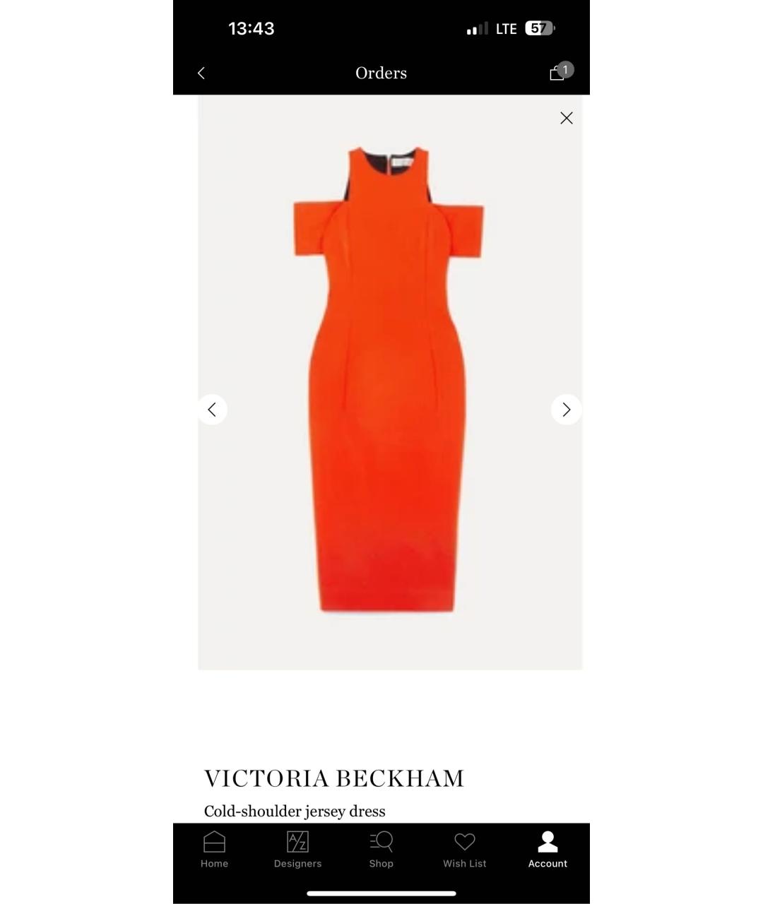 VICTORIA BECKHAM Красное вискозное платье, фото 5