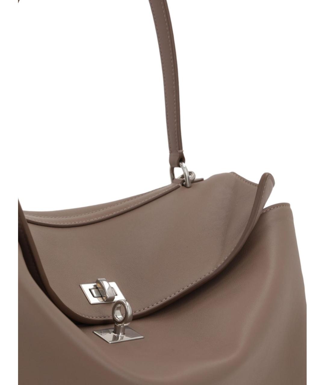 BALENCIAGA Бежевая кожаная сумка тоут, фото 3