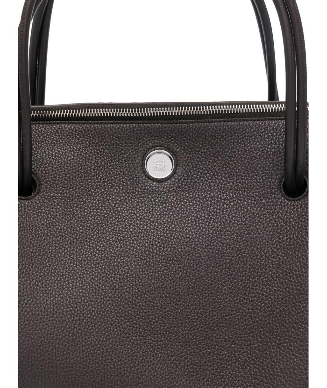 LOEWE Коричневая кожаная сумка тоут, фото 3
