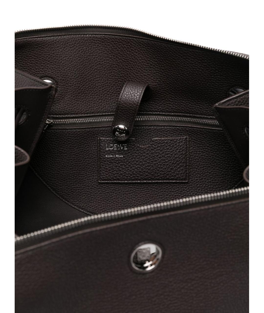 LOEWE Коричневая кожаная сумка тоут, фото 4