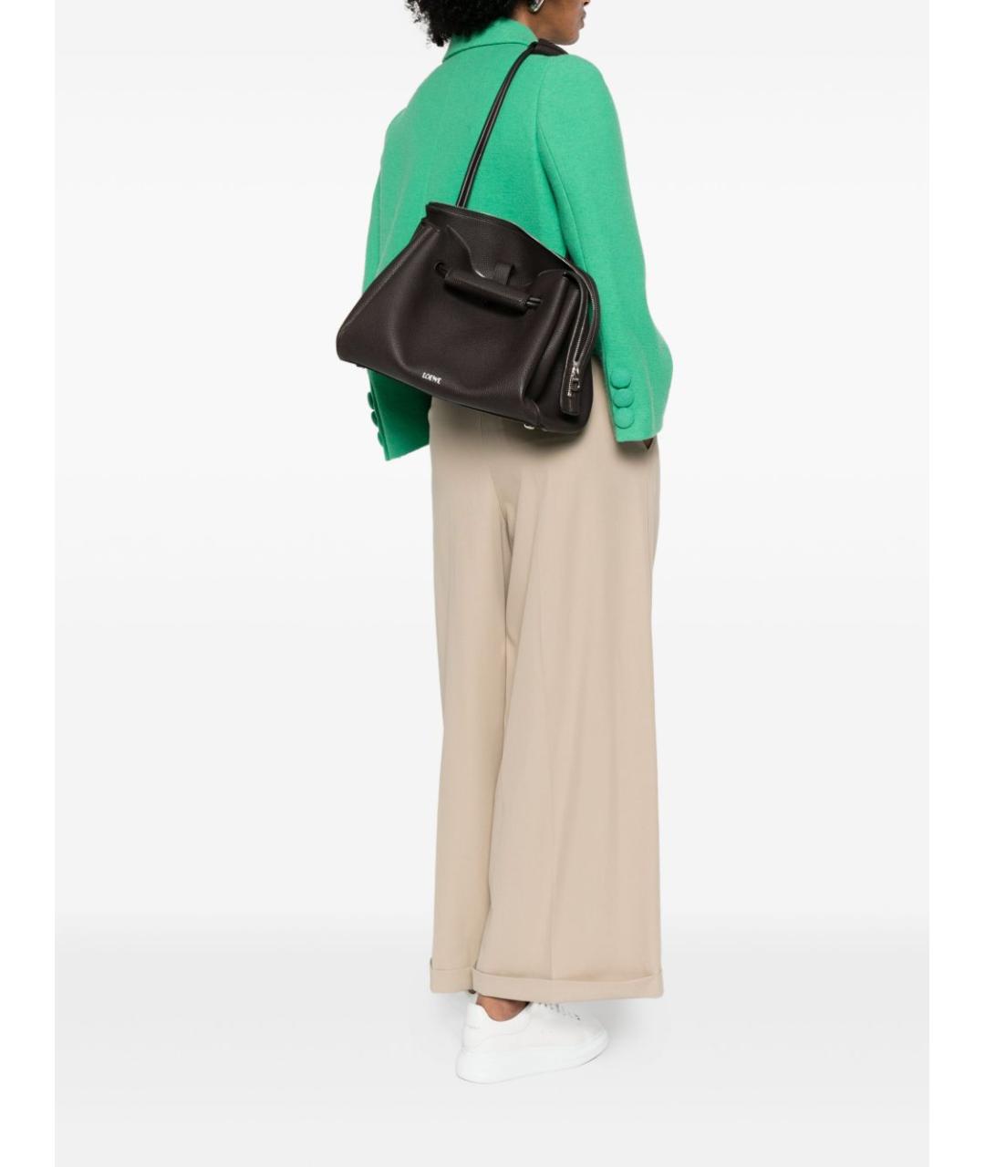 LOEWE Коричневая кожаная сумка тоут, фото 5