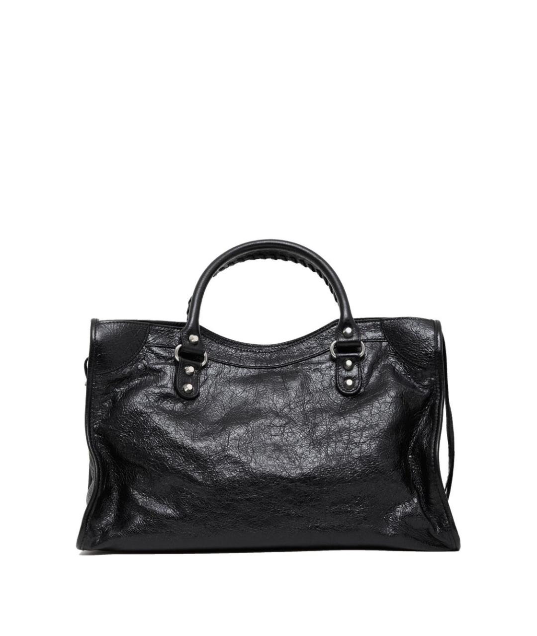 BALENCIAGA Черная кожаная сумка тоут, фото 2